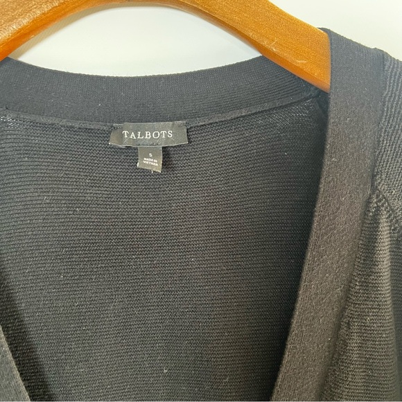 Tailbots Oversized Black V-Neck Button-Front Cardigan Minimal Chic Cozy Capsule - Picture 4 of 8